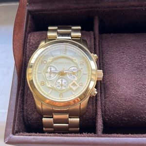 Michael Kors Runway gold chronograph unisex watch - excellent condition